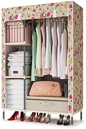 Плакарот за гардероба Hmeigui за спална соба преносна облека плакарот - Организатор за складирање на Оксфорд Организатор плакарот, затворање