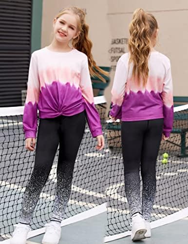Девојки за атлетски хеланки на Заклоатр деца со високи половини јога панталони тенис руниг тренинг без активен панталони за нозе