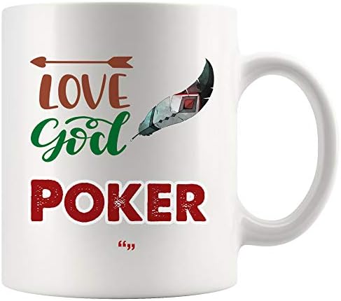 Љубов Бог Семејство Покер Шолја Кафе Чаша Чај Чаши Подарок | Молете Се Религија Исус Подарок Идеја игра Шпорет Играч Букер казино игри со карти
