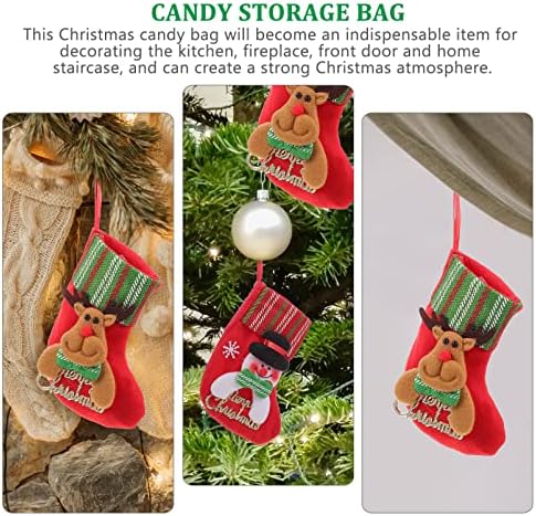 ToyVian Nativity Decor 4pcs Божиќно порибување симпатична Божиќна подароци Кенди торба елка украси за празнични забави врата од камин