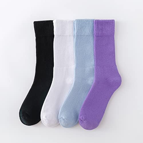 Кајхома Екстра меки памучни дијабетични чорапи за жени 9-12, лабава фитинг чорапи на екипажот