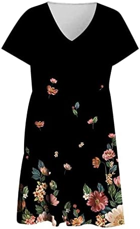 Фустани за кратки ракави на Енху за дами лето есен v вратот Спандекс графички долги фустани за бренд тинејџерска облека облека мода КТ
