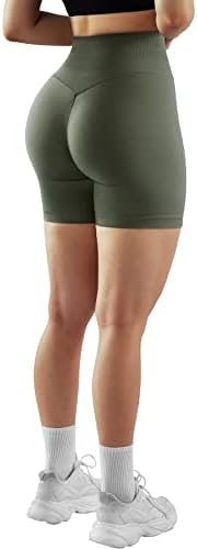 Mooslover Womenените беспрекорни плен за кревање велосипедисти шорцеви со висока половината за контрола на стомакот
