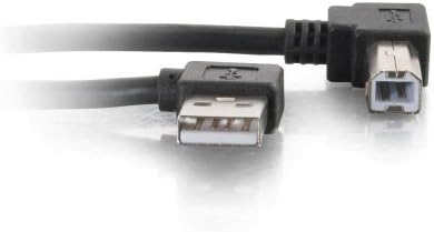 C2G USB Кабел, USB A До B Кабел, USB Кабел Со Прав Агол, USB 2.0 Кабел, 6.56 Стапки, Црна, Кабли За Да Одат 28110