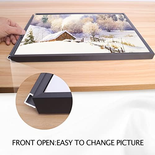 Podronale 24x36 Snap Frame Black Poster Frames Set од 2 рамка за рамка со рамка за кликнување на рамка, обложување на алуминиумски