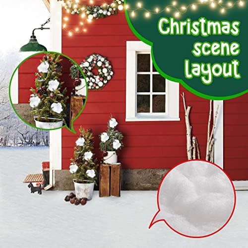Htznhxt 2 ПАРЧИЊА 3 x 8 Ft Божиќни Снежни Ќебиња Ролна, Задебелени Вештачки Снег Ќебе Бел Снег Тепих Лажни Снег Покривање Декор За Божиќ Декорација,