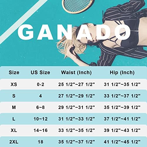 Ганадо 20 колено должина на здолништа за жени со џебови со високи половини со долги тениски здолништа Атлетски голф СОРТИ СПОРТСКИ