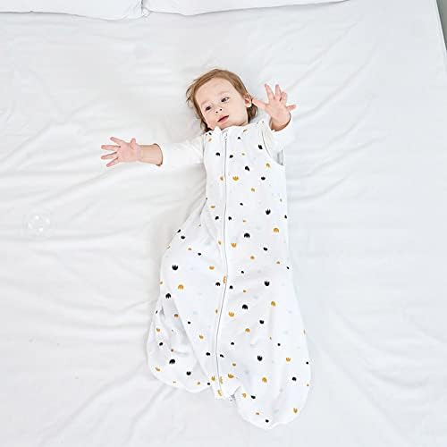 Сосоми вреќа за спиење 3-пакувања, органски памучни носени ќебе, деца, двонасочна вреќа за спиење на дете, вреќа за спиење од 0,5 TOG 18-24