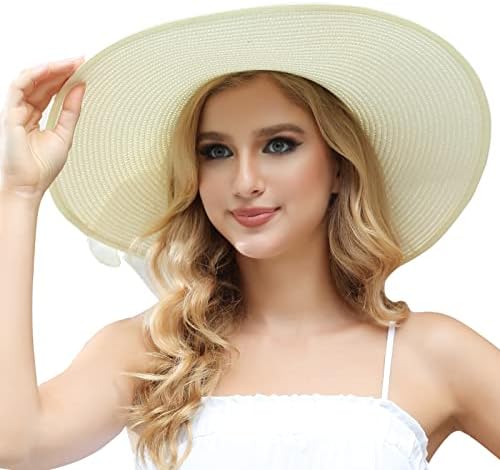 Уште еден избор жени широки капачиња од слама капа, пакувања и тркалаат со капа од капа на плажа од плажа