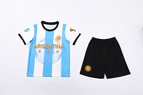 Аргентина Светски Шампиони Издание Спортски Фудбал Фудбал Момчиња Деца Млади Дрес Кошула Комплет