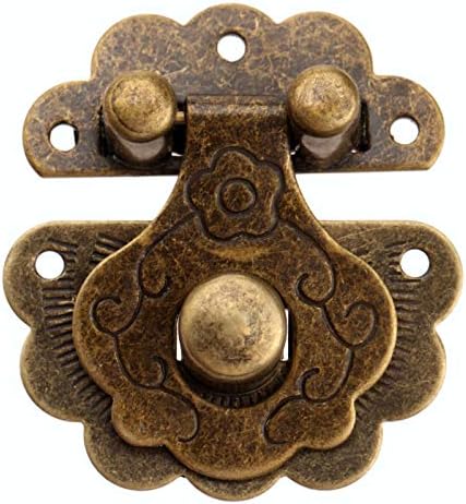 Безбедносен HASP заклучување 1pc 40x36mm Антички бронзени HASPs заклучи декоративен накит дрвена кутија со пакувања ретро куфер кука