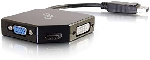 C2G 54340 Адаптер за прикажување на портата, приказ на портата за приказ на конверторот на адаптерот HDMI/VGA/DVI, црна