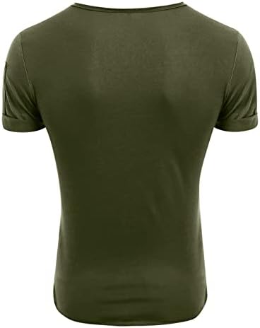 HDDK маици за мажи V вратот лето кратки ракави странични спортови на врвови на атлетски тренинзи мускули основни маички маички