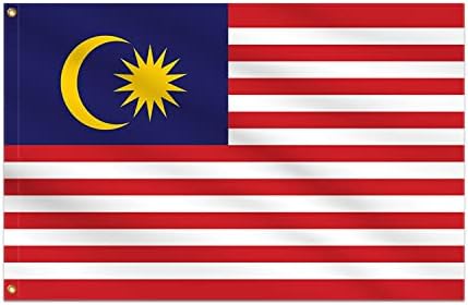 Банербуз Малезија Знаме Плетена Ткаенина 90 GSM-Лесен, Светла &засилувач; Живописни Бои, Месинг Grommets Употреба За Внатрешна И Надворешна