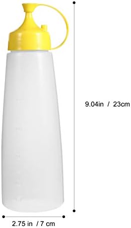 Хемотон 4 Спакувајте 500мл Пластични Шишиња Со Зачини За Стискање-Пластични Шишиња Со Сос со Капачиња И Мерења, Шишиња Со Шприц За Кечап,