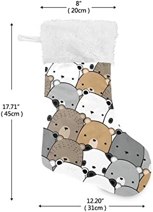 Xigua симпатична поларна мечка Божиќни чорапи бели плишани манжетни за порибување на подароци за украси за украси за забави
