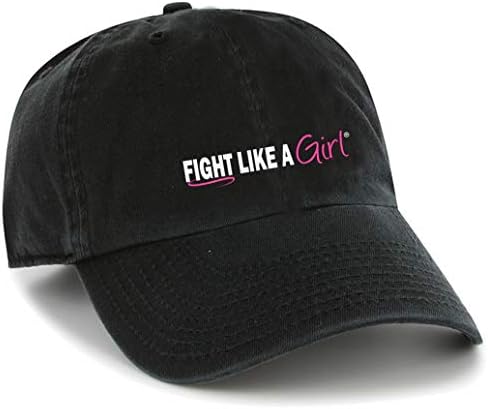 Борба како девојче од рак на дојка извезена капа, црна, една големина