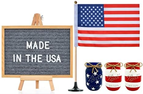 Американа Декор, Американско Знаме Насликани Мејсон Тегли Рустикален Фарма Декор, 16 Унца,