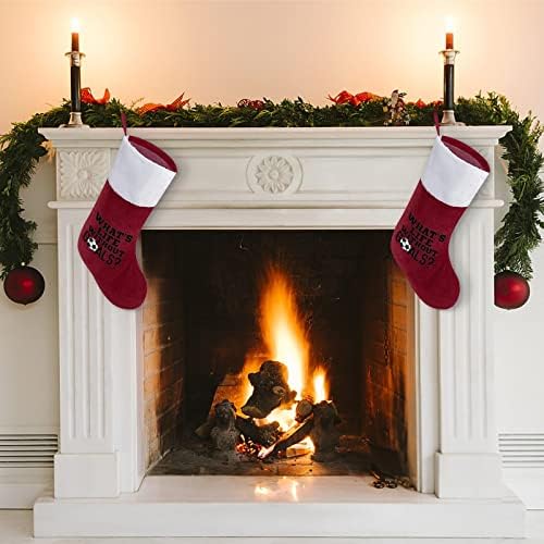 Фудбалска цел живот Божиќни чорапи порибување на Божиќни дрвја Дедо Мраз што виси украси за празничен камин 16,5 “