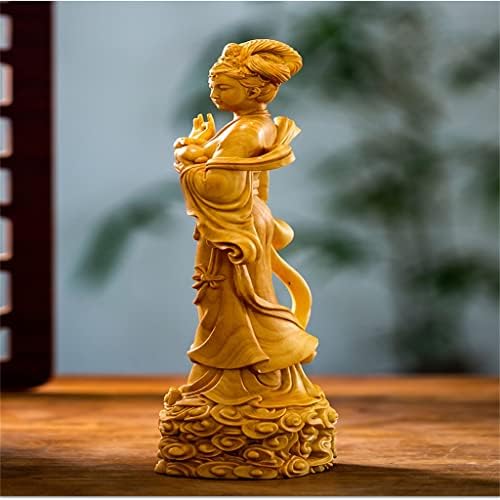 N/A Solid Wood Fairy Chang'e Figure Statutue ， рачна резба ， домашна дневна соба украс за украсување украси