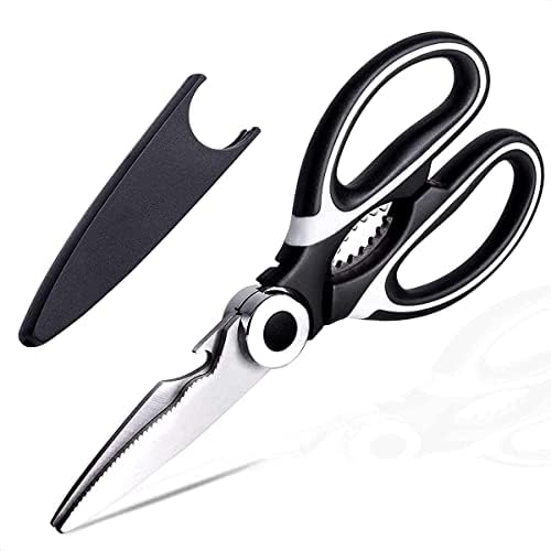 Кујнски ножици со остри ножици - кујнски гаџети за ножици за комунални услуги од не'рѓосувачки челик ножици со тешки кујнски ножици - ножици
