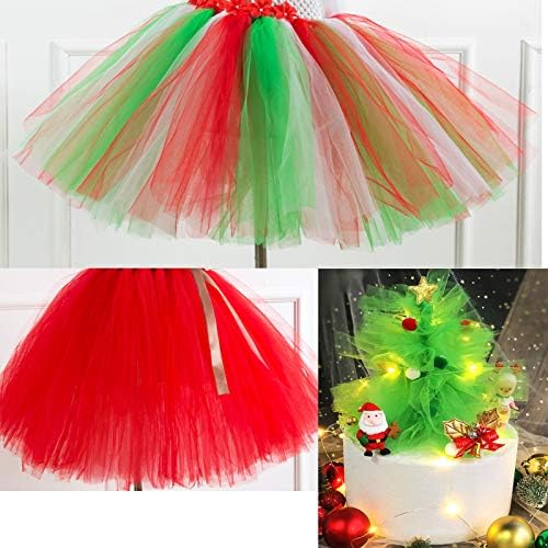 Llxieym Божиќни тул ролни ролни за пребивање на лапчиња, лажни ткаенини ленти за божиќни декорации, DIY занает-6 “од 25 јарди