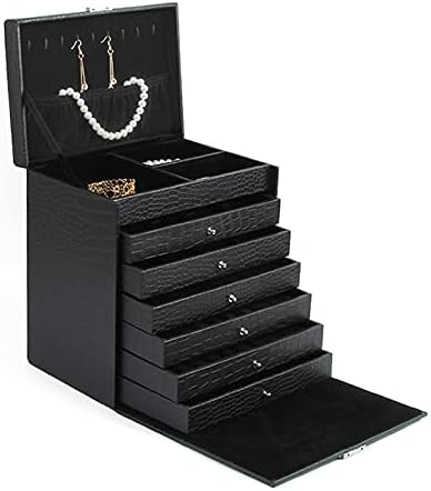 ZYM205 кожна накит кутија со трислојни кутии за складирање за жени прстен козметички организатор ковчег за украси мал накит