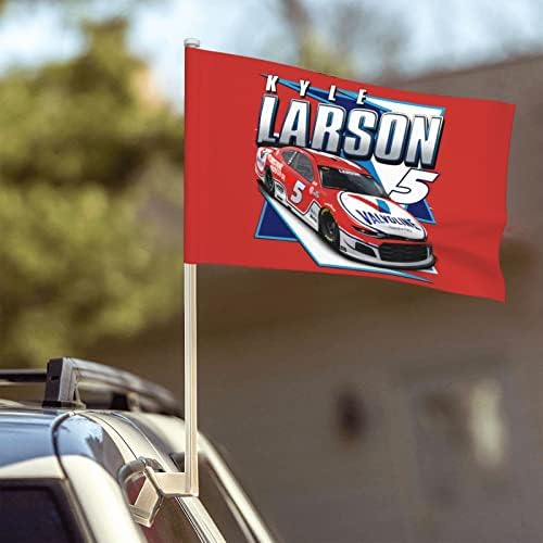 Кајл Ларсон 5 Патриотски автомобил со знаме на знамето на знамето на моделот на знамето 12x18 во