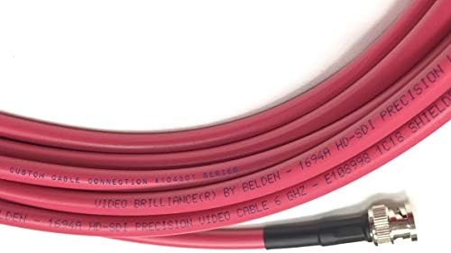 Прилагодена кабелска врска 5 нозе Белден 1694a 6G HD-SDI RG6 BNC кабел црвена јакна