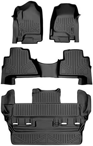 Maxliner All Time Custom Fit Fit 3 Row Black Floor Mat Liner Set компатибилен со 2015-2020 Cadillac Escalade
