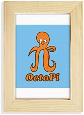 OffBB-USA Пресметување на математички PI Octopus Desktop Display Photo Frame Smage Artimance 5x7 инчи