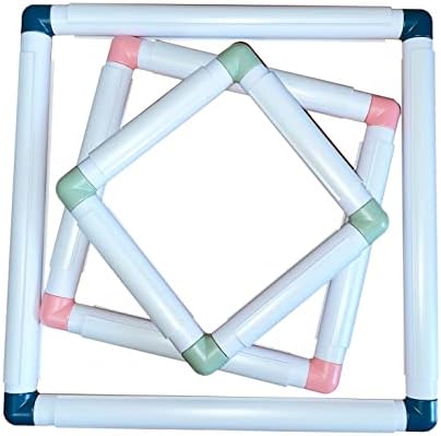 Квадратни везења обрач 3 парчиња крст-бод и рамки Бели ПВЦ квадратни крстови бод за вез за везови, алатки за шиење за шиење на свила 6x6 8x8 11x11