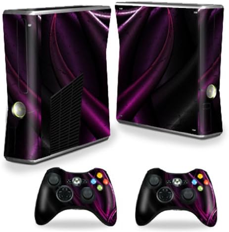 Mothyskins Кожата Компатибилен Со Microsoft Xbox 360 S Тенок + 2 Контролер Кожи завиткајте Налепница Кожи Виолетова Иднина