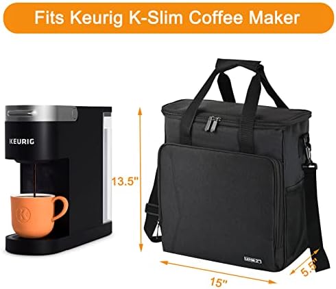 Производител на кафе за патување со торба што носи торба компатибилна со Keurig K-Mini или K-Mini Plus, единечен сервис за кафе производител на
