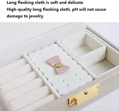 JGATW накит кутија Организатор за накит кутии за накит за накит, кожни облоги за организирање кутија, кутија прстен, обетки прстени