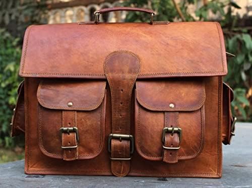 Оригинална кожна гроздобер лаптоп месинџер Рачно изработена торба за чанти за чанти од гроздобер мода