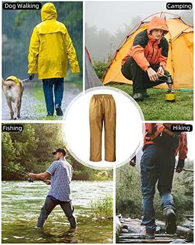 Панталони за дожд на мажите на Ирекк, водоотпорни дишени ветровити лесни над панталони Работа дожд на отворено за пешачење, голф,