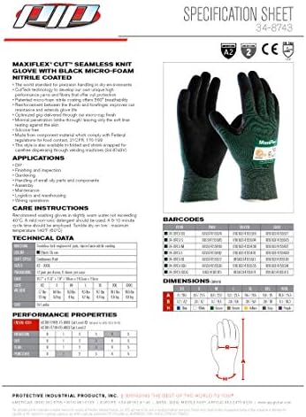 Maxiflex 34-8743 отпорни на отпорни на нитрил обложени нараквици со зелена плетена обвивка и премија нитрилна ракавица