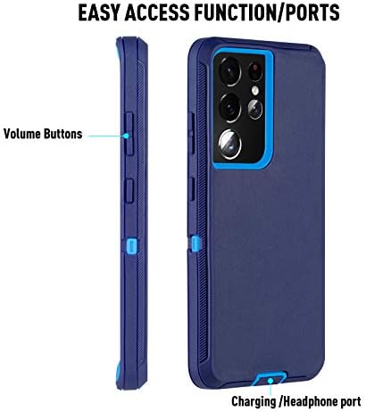 Galaxy S21 Ultra Case, Crop Protection Colution Tode Rugged Heavy Duty Case, ShockProof/Drop/Dust Доказ 3-слој Заштитено издржливо покритие