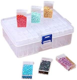 Fansipro чиста пластична кутија за складирање за комплети за сликање со дијаманти за сликање на ноктите, 16,3 * 11,8 * 5,5 см, транспарентен