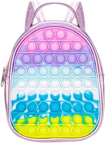 Поп ИТ ранец - Поп ИТ торба - Mini Fidget ранец - Шарен ранец на Поптит - Pop It Mini ранец за деца, розова