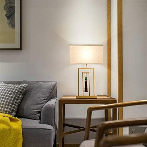 Wpyyi модерна табела за ламба за маса, предводена маса, светло ткаенина, украсна за дневна соба во спална соба