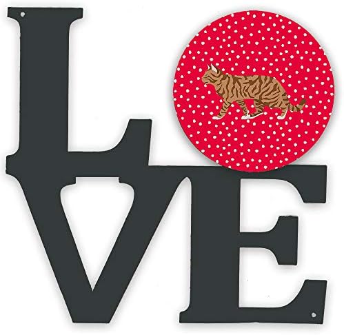 Богатствата НА каролина CK5725WALV Toyger Мачка Љубов Метал Ѕид Уметнички Дела Љубов, Црвено,