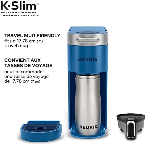 Keurig K-Slim Single Serving K-Cup Pod Cafe Chafer, во кој има едноставни контроли на копчето за притискање и мулти-технологија,