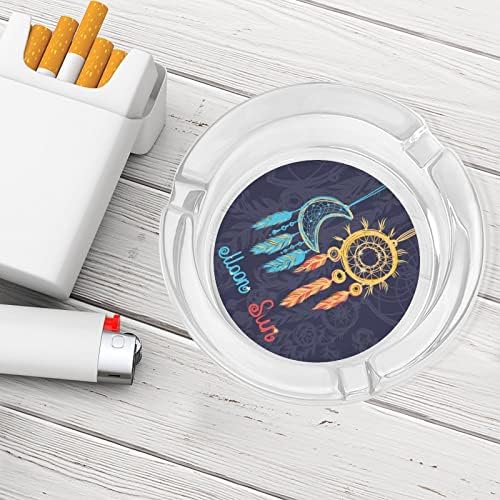 Илустрација за етнички племенски образец со сонце и месечина сонува цигари стакло од пепелници, тркалење на држач за пушење, фиока за дома хотелска