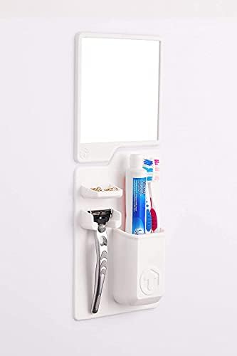 Алатки - држач за четкичка за заби Харви и жилет - Организатор на силиконски тоалети, додаток за туширање и бања - Се одликува со силиконска зафатна технологија, отст