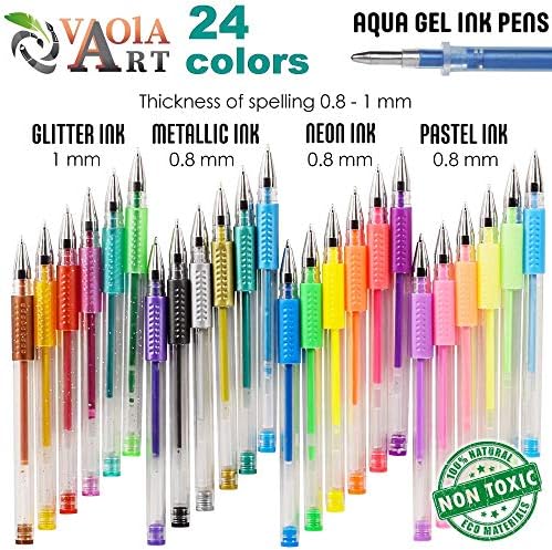 Пенкала за гел во боја - комплети од 24 и 36 обоени пенкала - пенкала за гел за деца - пенкала за боење - сет на пенкала за гел - Пенка