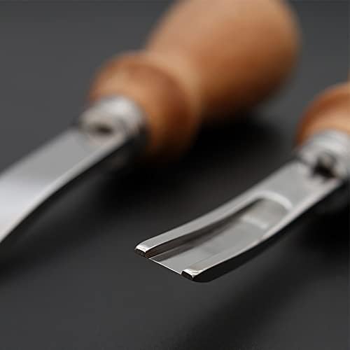 Професионален кожен раб Бевелер Скијање нож за занаетчиска алатка за занаетчиска алатка со рачка од дрво со ширина од кожа 4/6/8мм -