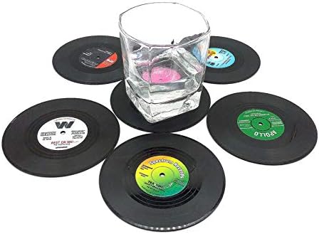Dbylxmn Кул чаша пијалок за пијалоци креативни пласмамат ретро -рекорд винил кујна ， чаша за јадење и бар за пиење