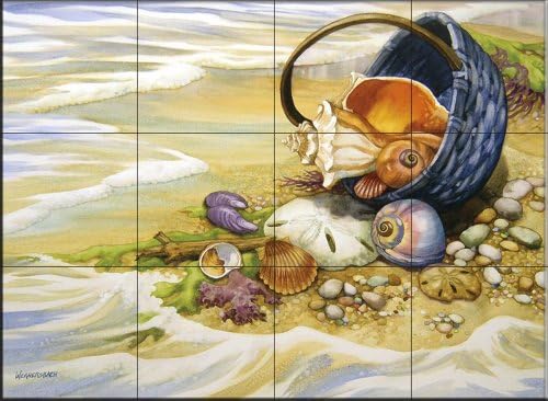 Фреска од Керамички Плочки - Кошница За Чувари На Плажа-Од Ненси Вернерсбах